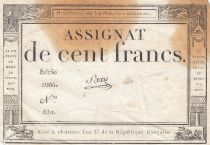 France 100 Francs - 18 Nivose An III - (07.01.1795) - Sign. Saxy - Serial 2906