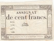 France 100 Francs - 18 Nivose An III - (07.01.1795) - Sign. Saxy - Serial 3420