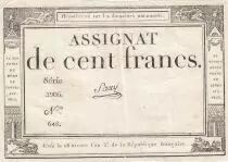 France 100 Francs - 18 Nivose An III - (07.01.1795) - Sign. Saxy - S&eacute;rie 2906