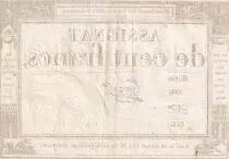 France 100 Francs - 18 Nivose An III - (07.01.1795) - Sign. Taizy  - Serial 591 - P.78