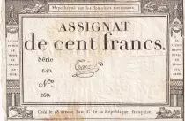 France 100 Francs - 18 Nivose An III - (07.01.1795) - Sign. Taizy  - Serial 640 - P.78