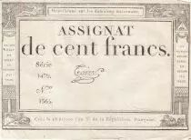 France 100 Francs - 18 Nivose An III - (07.01.1795) - Sign. Taizy - Série 1479
