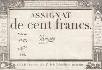 France 100 Francs - 18 Nivose An III - (07.01.1795) - Sign. Varnier - P.78 - Serial 4787