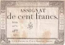 France 100 Francs - 18 Nivose An III - (07.01.1795) - Sign. Vial  - Serial 4271 - P.78