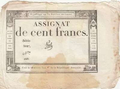France 100 Francs - 18 Nivose An III - (07.01.1795) - Sign. Vial - S�rie 3887