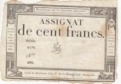 France 100 Francs - 18 Nivose An III - (07.01.1795) - Sign. Vial - S�rie 4519