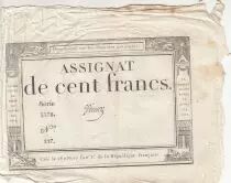 France 100 Francs - 18 Nivose An III - (07.01.1795) - Sign. Vienoz - Serial 3578
