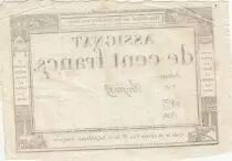 France 100 Francs - 18 Nivose An III - (07.01.1795) - Sign. Vorgier - Serial 729