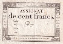 France 100 Francs - 18 Nivose An III - (07.01.1795) - Sign. Warin - L.173