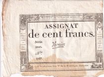 France 100 Francs - 18 Nivose An III - (07.01.1795) - Sign. Yarnier - Serial 2849