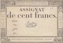France 100 francs - 18 Nivose An III - 1794 - Sign. Bert - S&eacute;rie 785