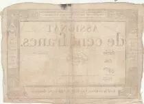 France 100 francs - 18 Nivose An III - 1794 - Sign. Chapotot - Serial 786