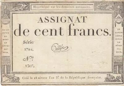 France 100 francs - 18 Nivose An III - 1794 - Sign. Guyon - S�rie 1784