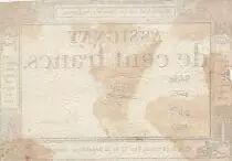 France 100 francs - 18 Nivose An III - 1794 - Sign. Saxy - Serial 4329