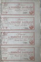 France 100 Francs - 4 Mandats Territoriaux - Serial 1 - 1796 - XF