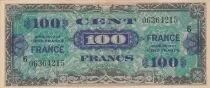 France 100 Francs - Allied Military Currency - 1944 - Serial 6 - Num 6364215