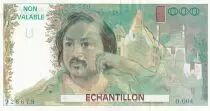 France 100 Francs - Balzac 1980 - Echantillon recto verso filigran&eacute;e