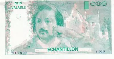France 100 Francs - Balzac 1980 - Epreuve avec filigrane - S�ries vari�es -  Echantillon - SPL