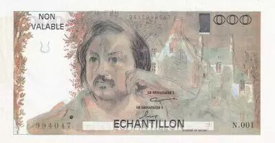 France 100 Francs - Balzac 1980 - Epreuve recto verso filigran�e, sign�e, num�rot�e - Offset - Echantillon - P.NEUF