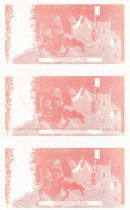 France 100 Francs - Balzac 1980 - Planche de 3 billets - Verso rouge, recto jaune - Echantillon - SPL
