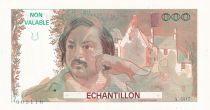 France 100 Francs - Balzac 1980 - Proof recto & verso with watermark - Serial A.007 - Echantillon - UNC