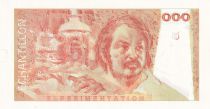 France 100 Francs - Balzac 1980 - Proof recto & verso with watermark - Serial A.007 - Echantillon - UNC