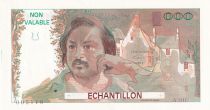 France 100 Francs - Balzac 1980 - Proof recto & verso with watermark and sign - Serial A.007 - Echantillon - AU+