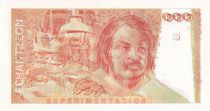 France 100 Francs - Balzac 1980 - Proof recto & verso with watermark and sign - Serial A.007 - Echantillon - AU+
