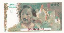 France 100 Francs - Balzac 1980 - Proof recto verso with watermark - Serial L.009 - Echantillon - P.UNC
