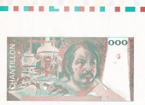 France 100 Francs - Balzac 1980 - Proof recto verso with watermark  and colors code - Echantillon - UNC