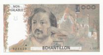 France 100 Francs - Balzac 1980 - Proof recto verso with watermark, signature, serial A.001 - Echantillon -