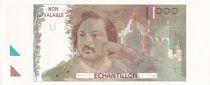France 100 Francs - Balzac 1980 - Proof recto verso without watermark with color code - Echantillon - UNC