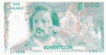 France 100 Francs - Balzac 1980 - Proof with watermark - Serial L.011 -  Echantillon - UNC