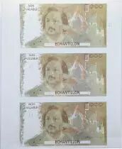 France 100 Francs - Balzac 1980 Planche non découpée recto verso sans filigrane - NEUF