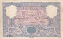 France 100 Francs - Blue and pink -  26-01-1906 - Serial K.4413- VF - P.65