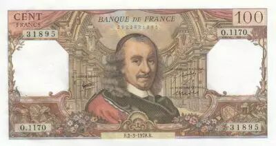 France 100 Francs - Corneille -  02-03-1978 - Serial O.1170