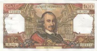 France 100 Francs - Corneille - 01-04-1971 - S�rie H.560