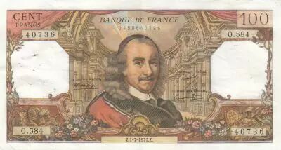 France 100 Francs - Corneille - 01-07-1971 - Serial O.584