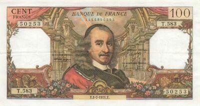 France 100 Francs - Corneille - 01-07-1971 - S�rie T.583