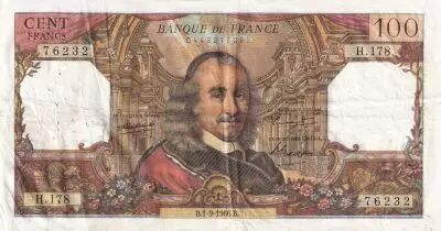 France 100 Francs - Corneille - 01-09-1966 - Serial H.178 - P.149