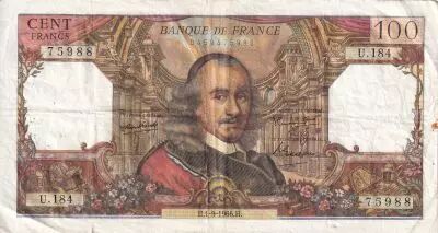 France 100 Francs - Corneille - 01-09-1966 - S�rie U.184 - P.149