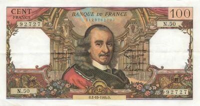 France 100 Francs - Corneille - 01-10-1964 - S�rie N.50