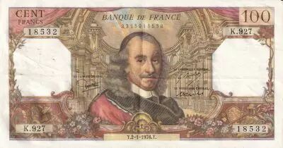 France 100 Francs - Corneille - 02-01-1976 - S�rie K.927