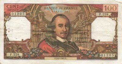 France 100 Francs - Corneille - 02-02-1967 - Serial F.228