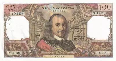 France 100 Francs - Corneille - 02-03-1978 - S�rie X.1169