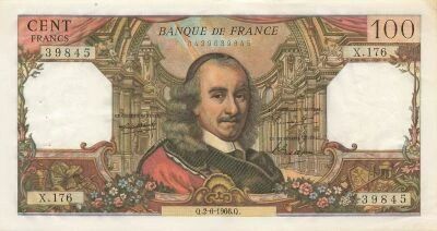 France 100 Francs - Corneille - 02-06-1966 - S�rie X.176