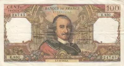 France 100 Francs - Corneille - 03-10-1974 - Serial E.830