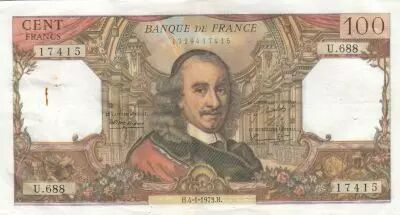 France 100 Francs - Corneille - 04-01-1973 - S�rie U.688
