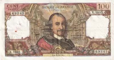 France 100 Francs - Corneille - 04-02-1977 - S�rie X.1035