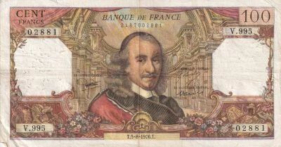 France 100 Francs - Corneille - 05-08-1976 - V.995